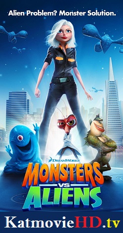 Monsters Vs Aliens 2009 720p HD BrRip x264 Dual Audio [ Hindi DD 5.1 – English ] Full Movie